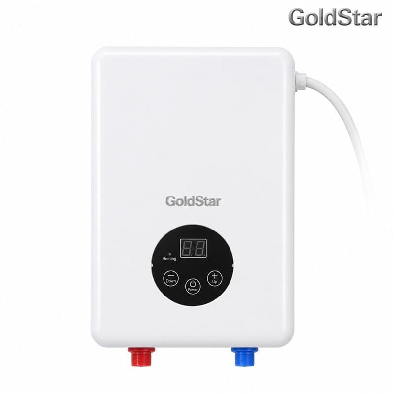GOLDSTAR white instant water heater with round digital controls
