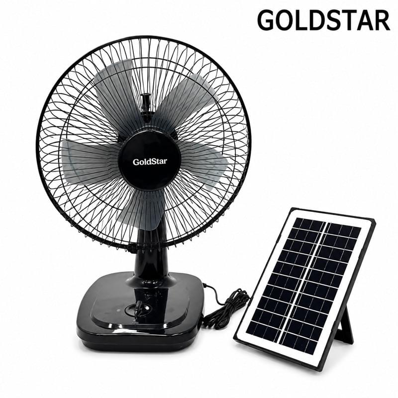 GOLDSTAR black solar fan with solar panel